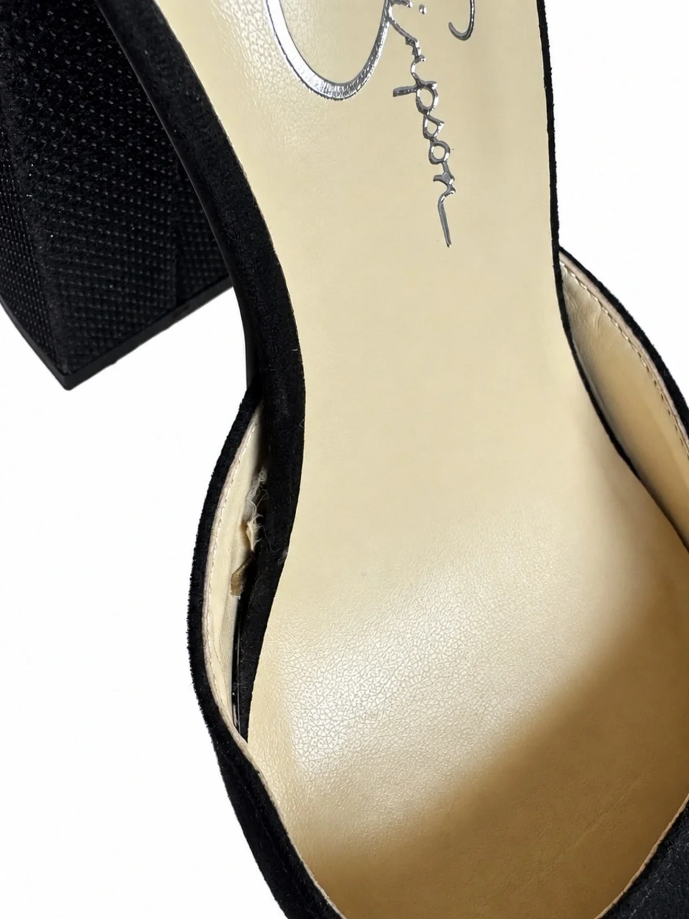 Jessica Simpson Katina Black Platform Block Heels Ankle Strap Size 6.5M